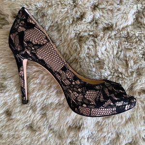 Ivanka Trump Maggie Black Satin Pumps